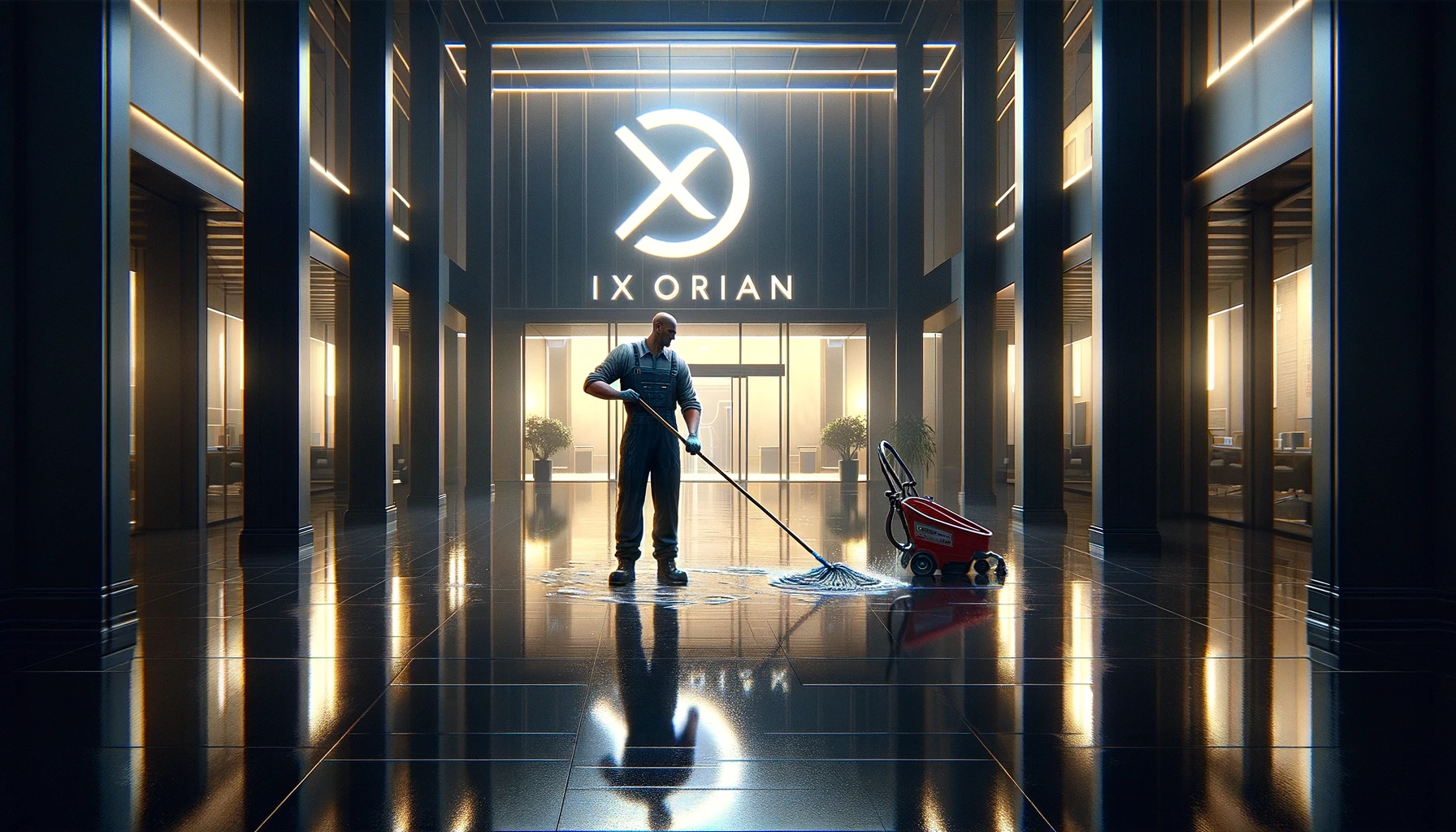 Rubix cleaning the lobby of a leading consulting company